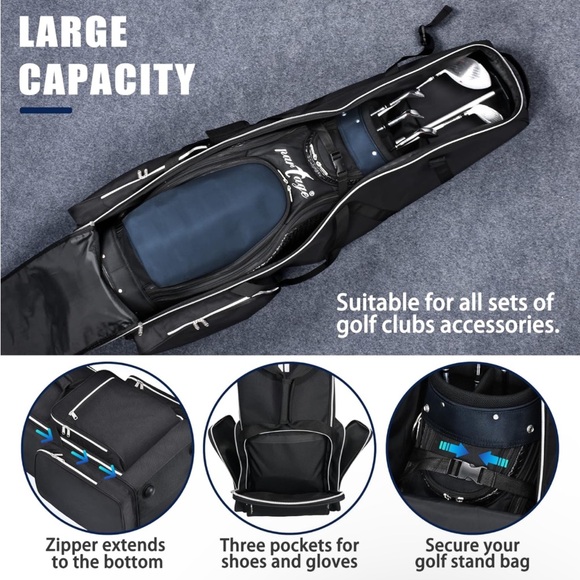NEW! Partage Golf Travel Bag with Wheels Golf Travel Case for Airlines Black - Picture 2 of 12